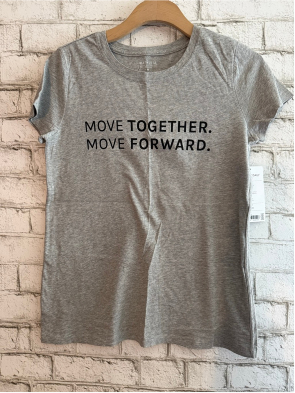NWT Athleta Organic Daily Crew Neck 100% Cotton Tee Size Medium Gray
